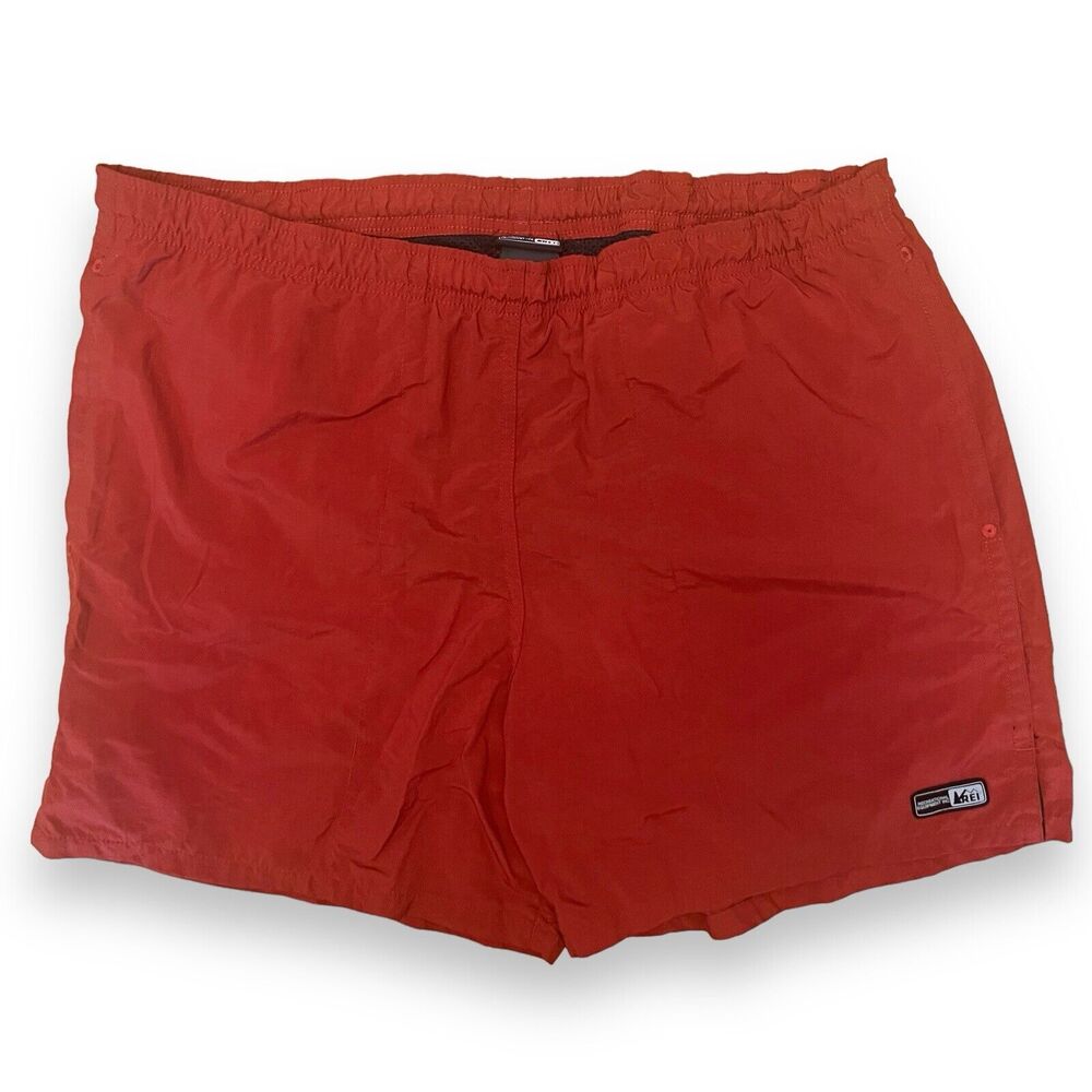REI Shorts Men's Med Red‎ Nylon Mesh Lined Swim Trunks